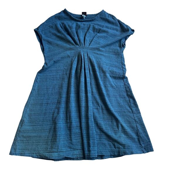 Tea Collection Blue Striped Short Sleeve Dress - Size 7 - Picture 1 of 5